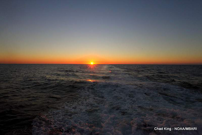 picture of sunset from R/V Wester Flyer