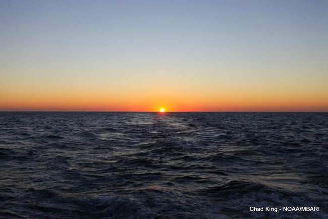 picture of sunset from R/V Wester Flyer