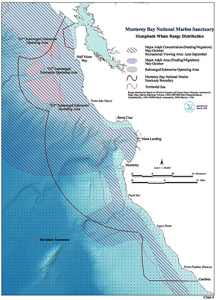 Chart 4 -- Humpback Whale Range Distribution.