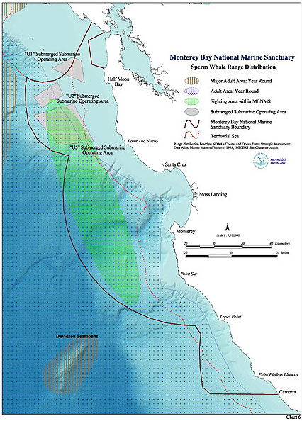 Chart 6 -- Sperm Whale Range Distribution. 