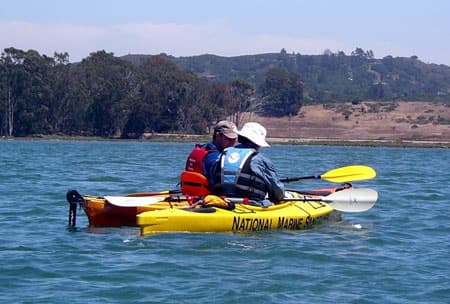 team ocean memebers in kayaks
