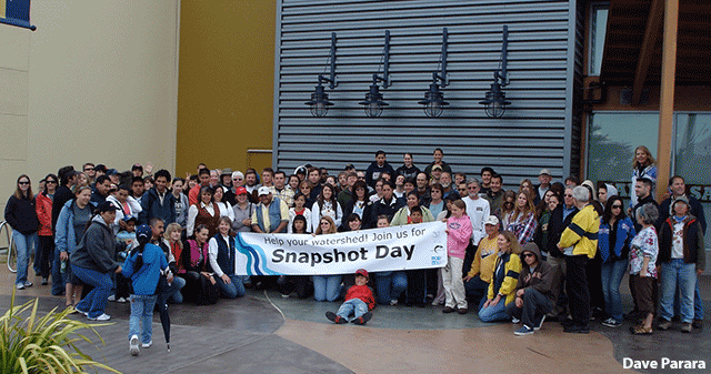 Image of Volunteers gathering at the Snapshot Day organizing hub for Monterey County sites by Dave Parara