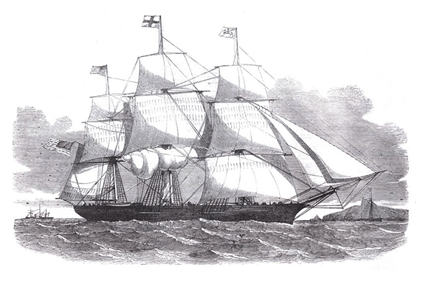 clipper ship drawing
