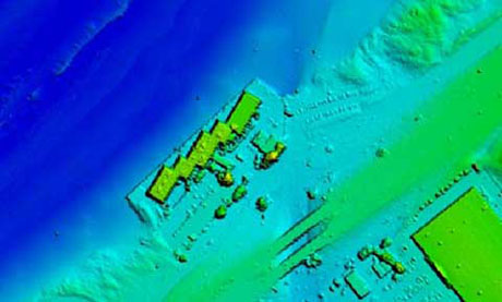 LIDAR image of seawall erosion