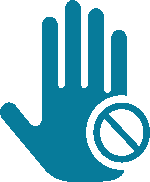graphic of upheld hand to stay away and do not touch